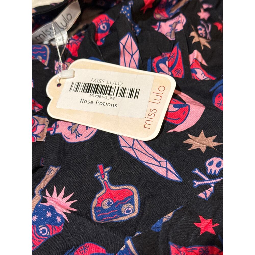 Unique Vintage Miss Lulo Soysilk Rose Potions Dress XS NWT - Picture 6 of 13